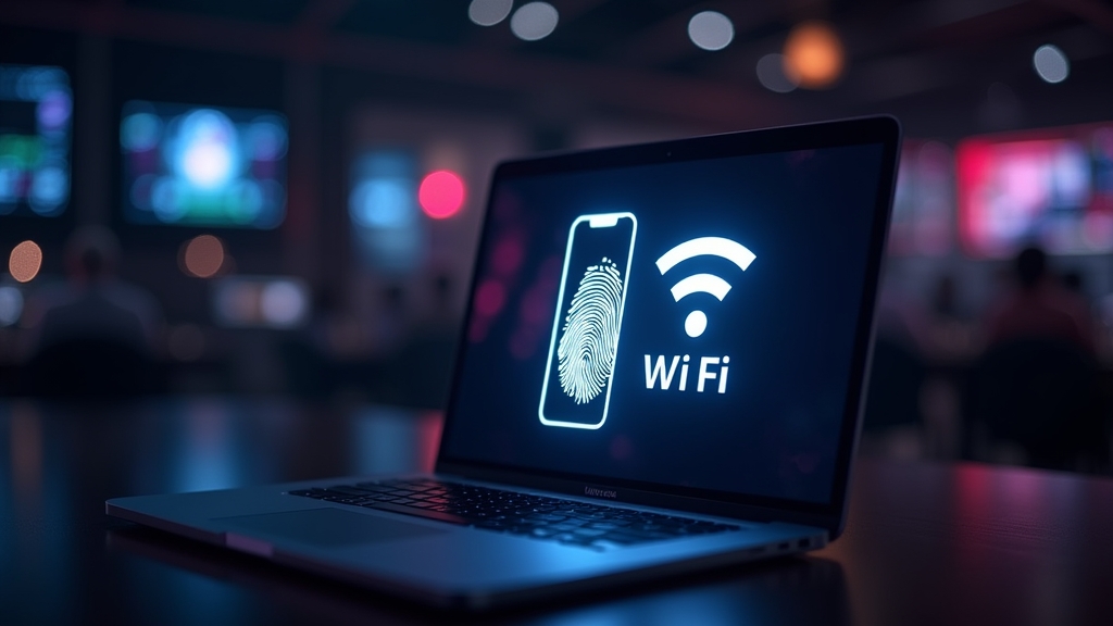 Smartphone und Laptop mit Sicherheitsicons in dunkler Casino-Atmosphäre