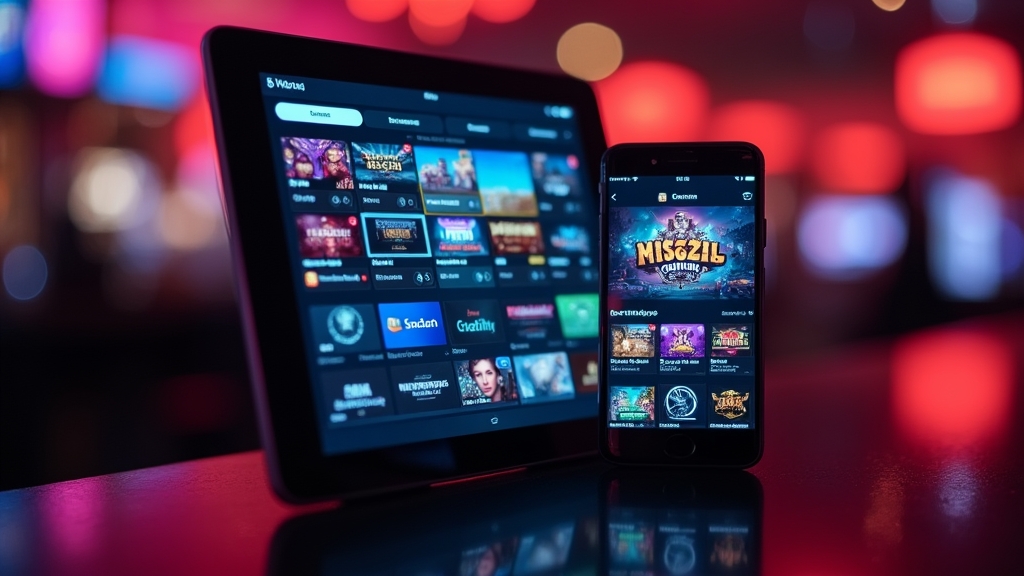 Tablet und Smartphone mit mobiler Casino-Oberfläche